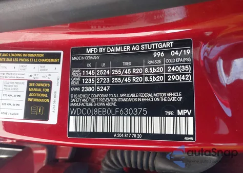 2020 Mercedes-Benz Glc 300 Coupe 4Matic from USA, damaged, VIN WDC0J8EB0LF630375